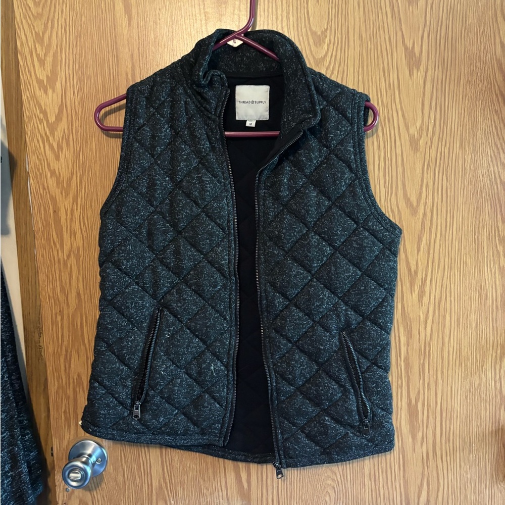 Thread & Supply Black Quilted Vest